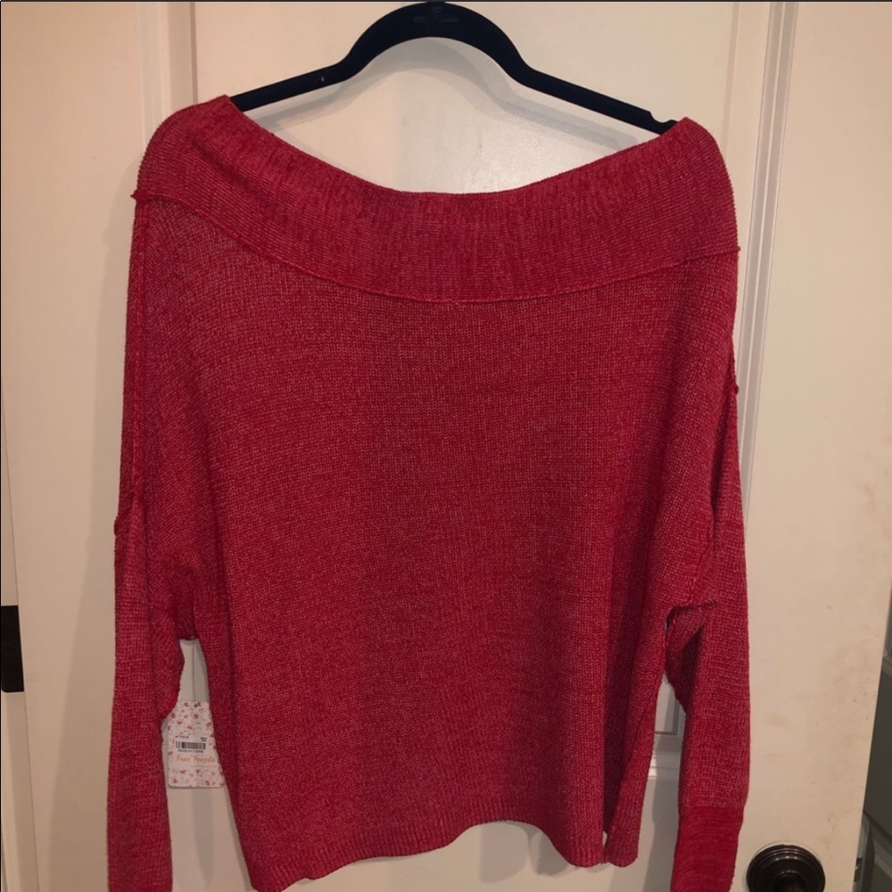 Red Off the Shoulder Free People Top - Picture 3 of 5